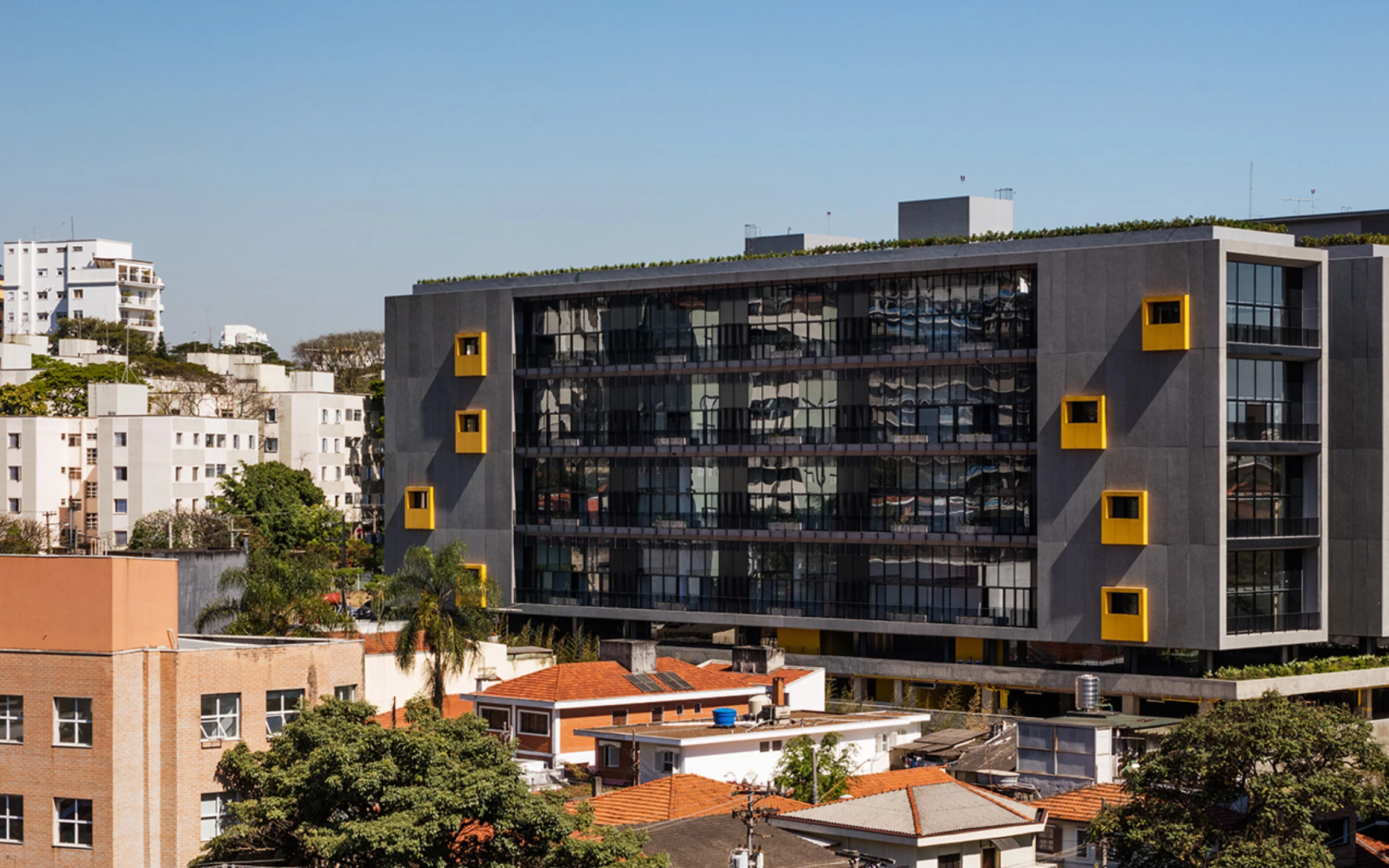 building made with hpl panel product