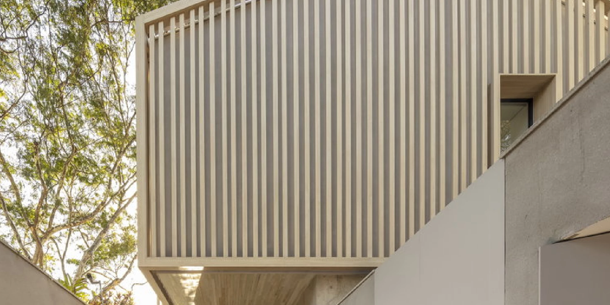 structures of houses and spaces made of Paíneis hpl product